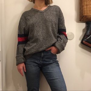 Oversized grey v neck sweater